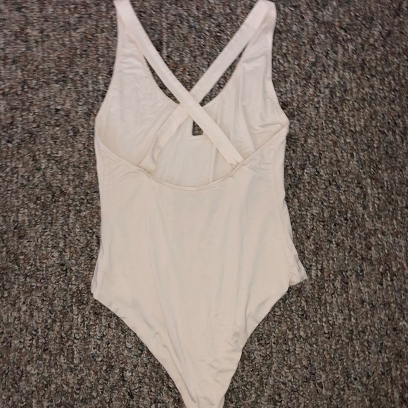 Cream Bodysuit with Crossed Back - Picture 2 of 3